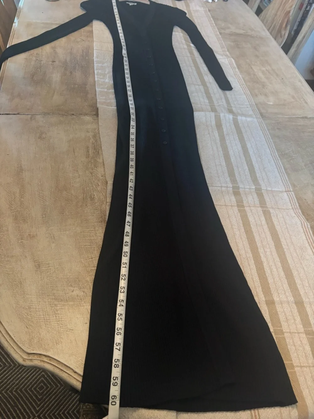 STAUD Shoko Sweater Maxi Dress Black Ribbed Button-Front Size Small Retails $225 - Picture 13 of 13